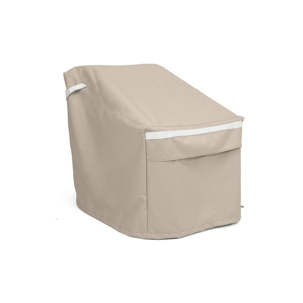 Water Resistant Polyester Drawcord Hem Seating and Chair Covers-Khaki Mesh Vents Covermates Outdoor Chair Cover 